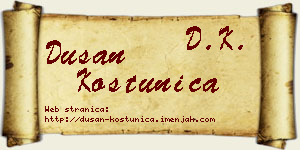 Dušan Koštunica vizit kartica